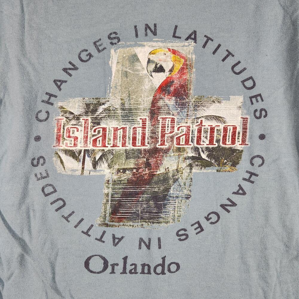 Vintage Jimmy Buffett Margaritaville Shirt Mens Medium Blue Orlando Florida Y2k